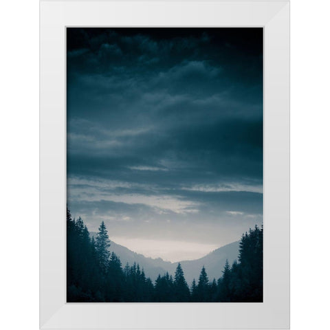 Blue Mountains IV White Modern Wood Framed Art Print by PhotoINC Studio