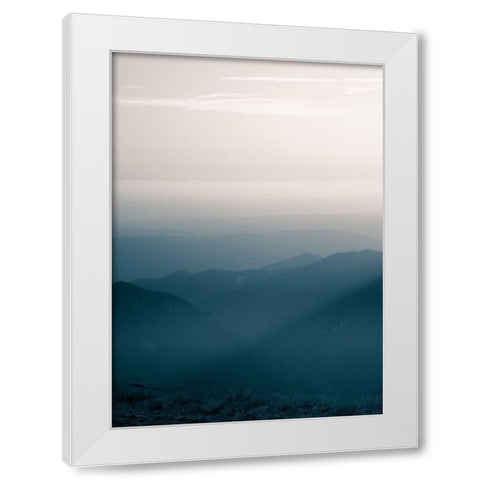 Blue Mountains V White Modern Wood Framed Art Print by PhotoINC Studio