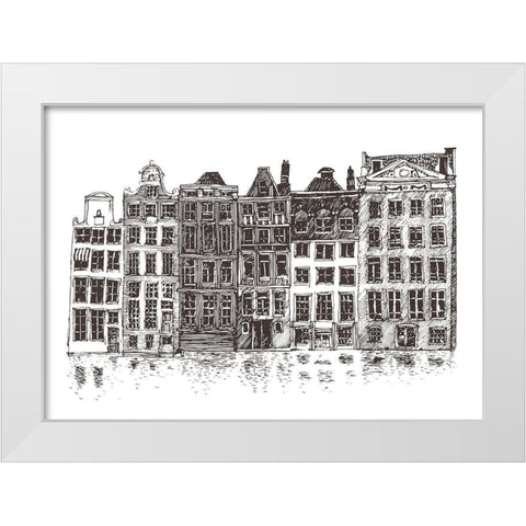 Amsterdam II White Modern Wood Framed Art Print by Incado