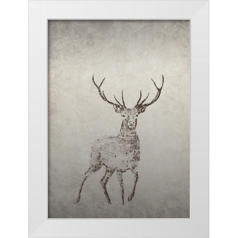 Deer White Modern Wood Framed Art Print by Incado