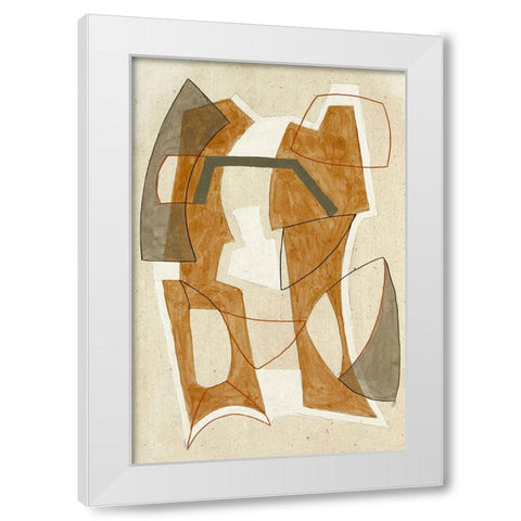 Mid Cent Rust White Modern Wood Framed Art Print by Incado
