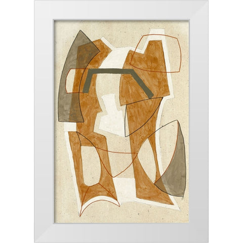 Mid Cent Rust White Modern Wood Framed Art Print by Incado