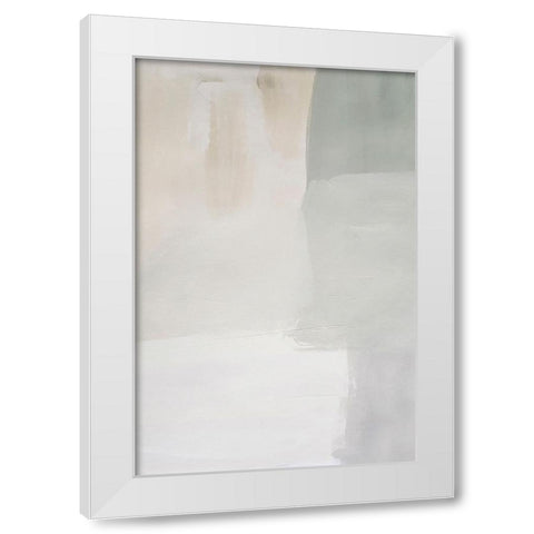 Soft Abstract White Modern Wood Framed Art Print by Incado