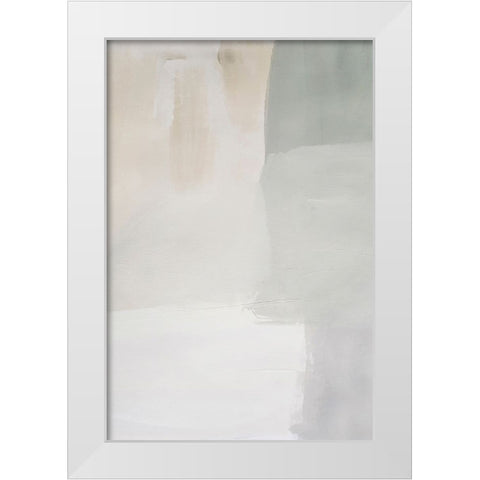 Soft Abstract White Modern Wood Framed Art Print by Incado