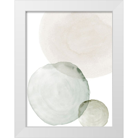 Soft Circular White Modern Wood Framed Art Print by Incado