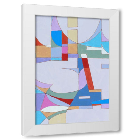 Geometric White Modern Wood Framed Art Print by Incado