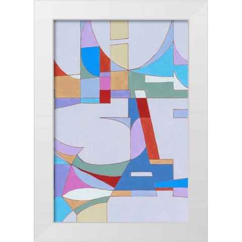 Geometric White Modern Wood Framed Art Print by Incado