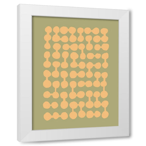 Connected Dots White Modern Wood Framed Art Print by Incado