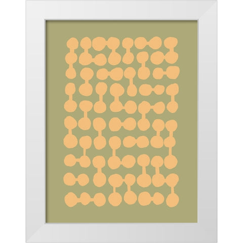 Connected Dots White Modern Wood Framed Art Print by Incado