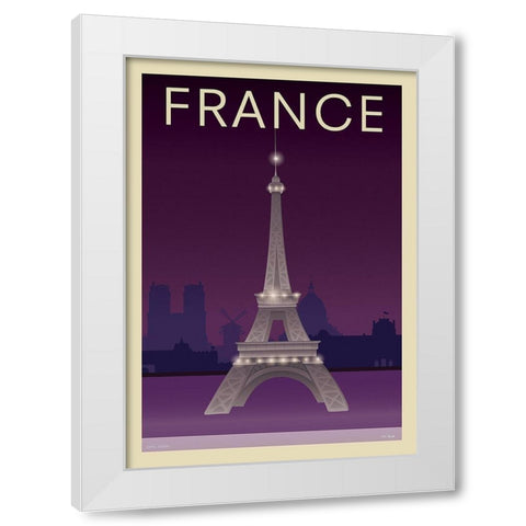 Eiffel Tower White Modern Wood Framed Art Print by Incado