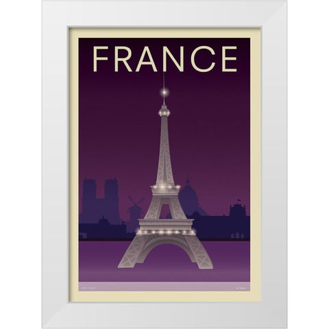 Eiffel Tower White Modern Wood Framed Art Print by Incado