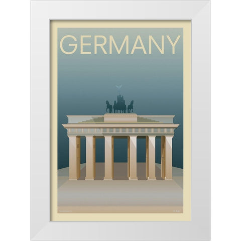 Germany White Modern Wood Framed Art Print by Incado