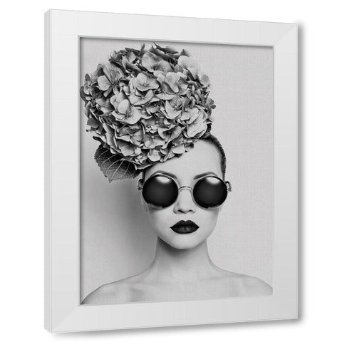 Petunia White Modern Wood Framed Art Print by Incado