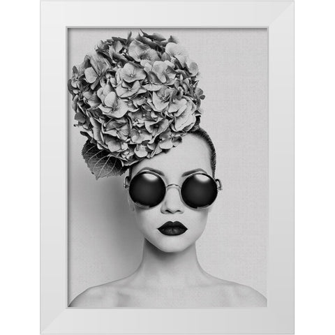 Petunia White Modern Wood Framed Art Print by Incado