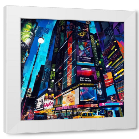 City Night White Modern Wood Framed Art Print by Grey, James