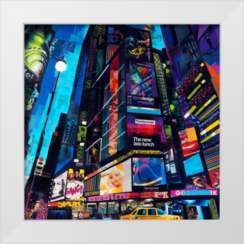 City Night White Modern Wood Framed Art Print by Grey, James