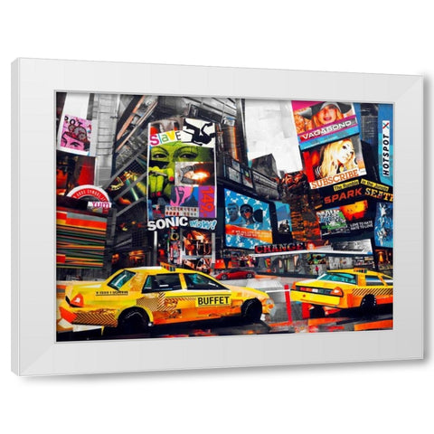 Downtown White Modern Wood Framed Art Print by Grey, James