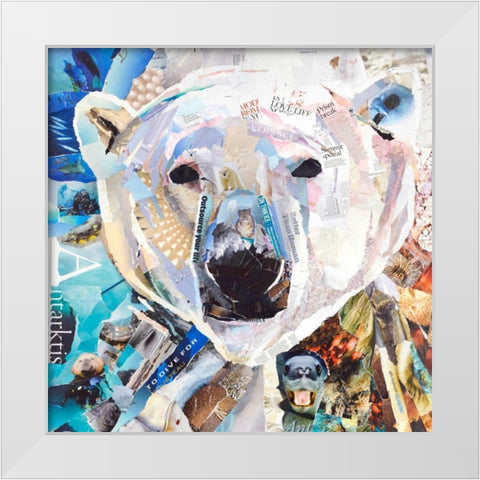 Polar Bear White Modern Wood Framed Art Print by Grey, James
