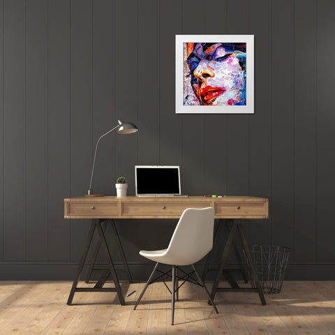 Society White Modern Wood Framed Art Print by Grey, James