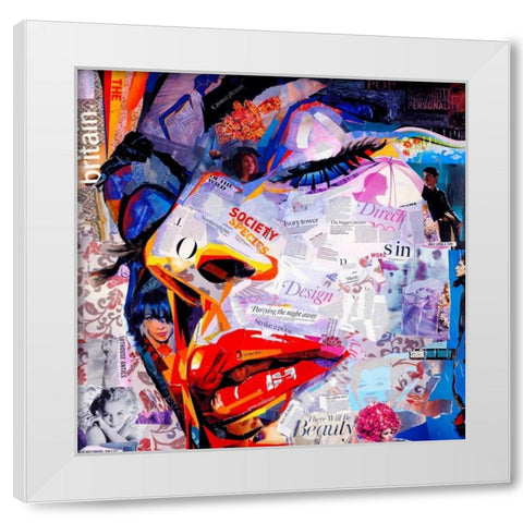 Society White Modern Wood Framed Art Print by Grey, James