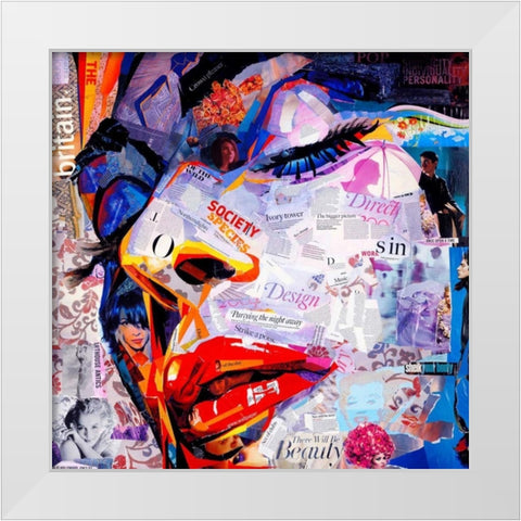 Society White Modern Wood Framed Art Print by Grey, James