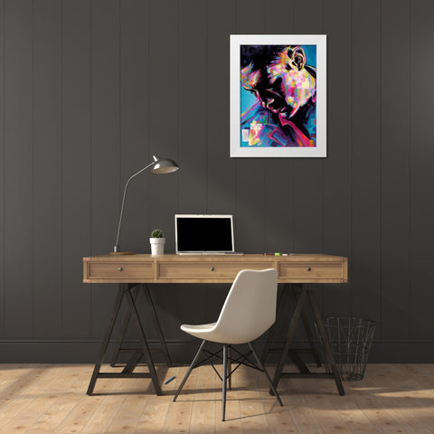 Poser White Modern Wood Framed Art Print by Grey, James