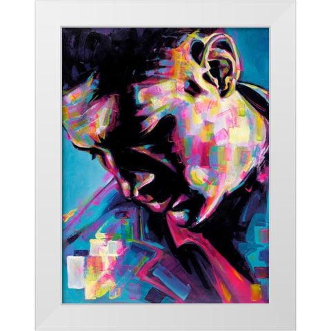 Poser White Modern Wood Framed Art Print by Grey, James