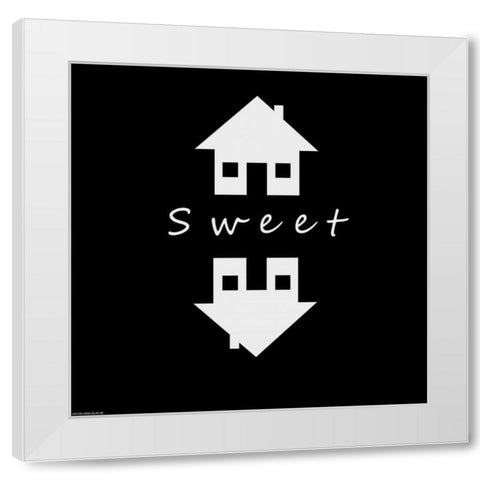 Home Sweet Home White Modern Wood Framed Art Print by GraphINC