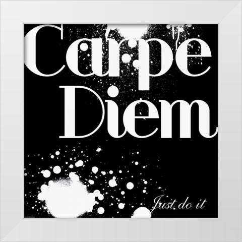 Carpe Diem White Modern Wood Framed Art Print by GraphINC