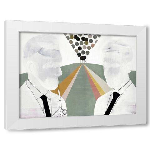 The Literates White Modern Wood Framed Art Print by Olesen, Nicolai Kubel