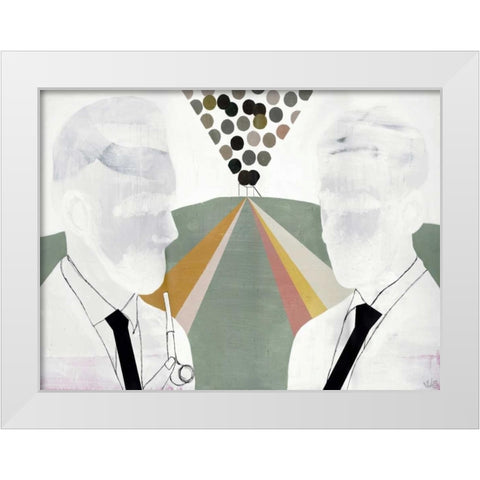 The Literates White Modern Wood Framed Art Print by Olesen, Nicolai Kubel