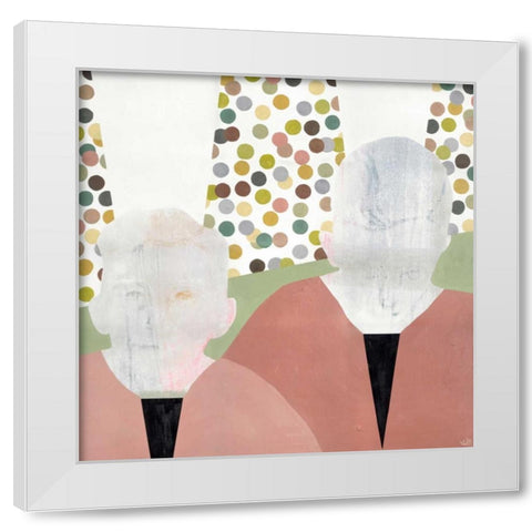 Twins White Modern Wood Framed Art Print by Olesen, Nicolai Kubel