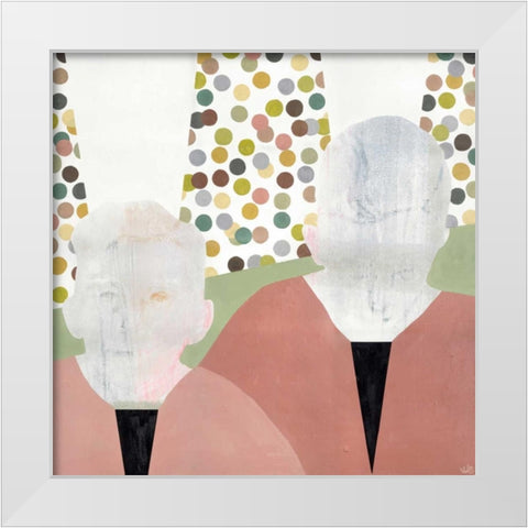 Twins White Modern Wood Framed Art Print by Olesen, Nicolai Kubel