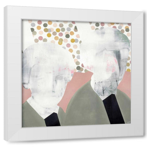 Girlfriends White Modern Wood Framed Art Print by Olesen, Nicolai Kubel