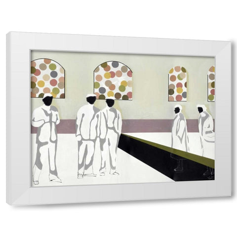 The Market White Modern Wood Framed Art Print by Olesen, Nicolai Kubel