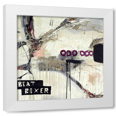 Boxer White Modern Wood Framed Art Print by Punk, Sean