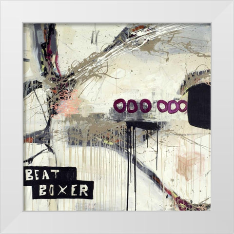 Boxer White Modern Wood Framed Art Print by Punk, Sean