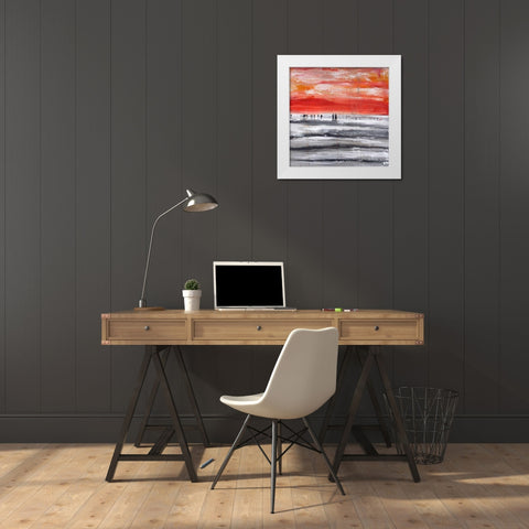 Beach IV White Modern Wood Framed Art Print by Summer, Clara