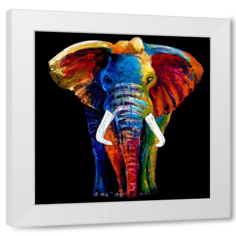 Great Elephant White Modern Wood Framed Art Print by Summer, Clara