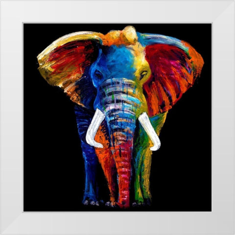 Great Elephant White Modern Wood Framed Art Print by Summer, Clara