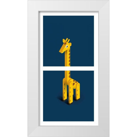 Giraffe White Modern Wood Framed Art Print by Jensen, Bo Virkelyst