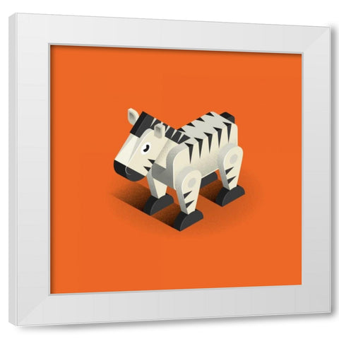 Zebra White Modern Wood Framed Art Print by Jensen, Bo Virkelyst