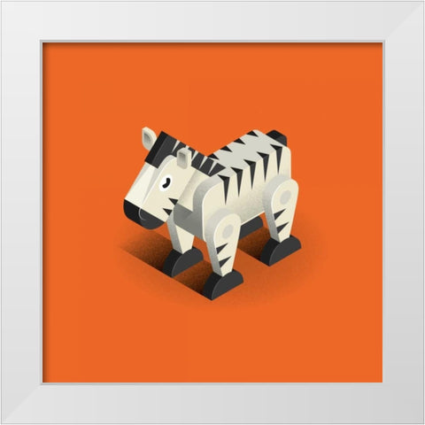 Zebra White Modern Wood Framed Art Print by Jensen, Bo Virkelyst