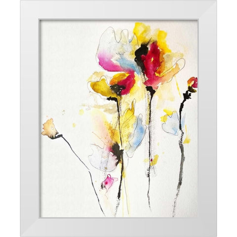 Sweet Peas White Modern Wood Framed Art Print by Johannesson, Karin