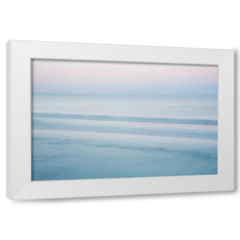 Three Waves - Crescent Beach White Modern Wood Framed Art Print by Juracek, John