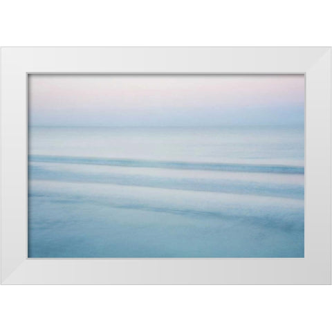 Three Waves - Crescent Beach White Modern Wood Framed Art Print by Juracek, John