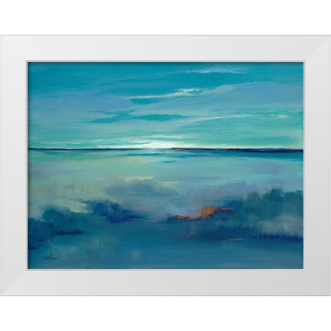 Blue Ciel White Modern Wood Framed Art Print by Jackson, Victoria