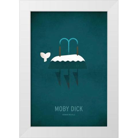 Moby Dick Minimal White Modern Wood Framed Art Print by Jackson, Christian