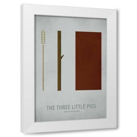 Three Little Pigs White Modern Wood Framed Art Print by Jackson, Christian