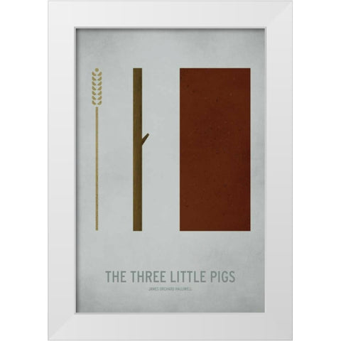 Three Little Pigs White Modern Wood Framed Art Print by Jackson, Christian